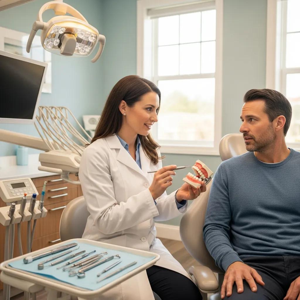 San Antonio emergency dentist discussing fractured tooth repair with a patient